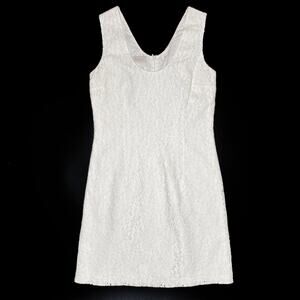 Cacharel Sleeveless Floral Embroidered Lace Crochet Mini Sheath Dress 6
